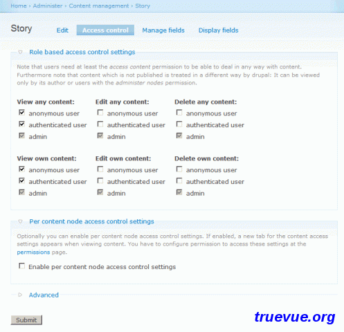 Drupal模块：Content Access 基于节点类型(Content Type)的访问浏览权限控制模块
