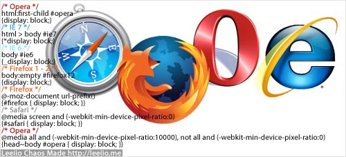 浏览器专属 CSS Hack:区分 Firefox / Opera / Safari / Internet Explorer