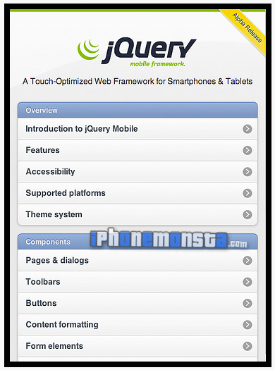 jQuery Mobile：官方的jQuery Mobile开发框架