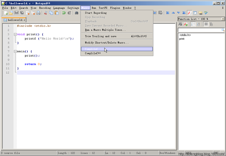 NotePad++ - 安装C／C＋＋开发插件 ｜ NotePad++ - Install plugins for develop C/C++ - 傲风 - 宝剑锋从磨砺出 梅花香自苦寒来