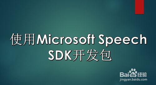 如何使用Microsoft Speech SDK开发包