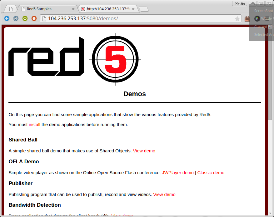 Red5 Demos Pages