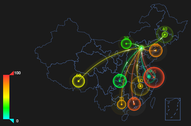 超绚丽的HTML5地图分布动画